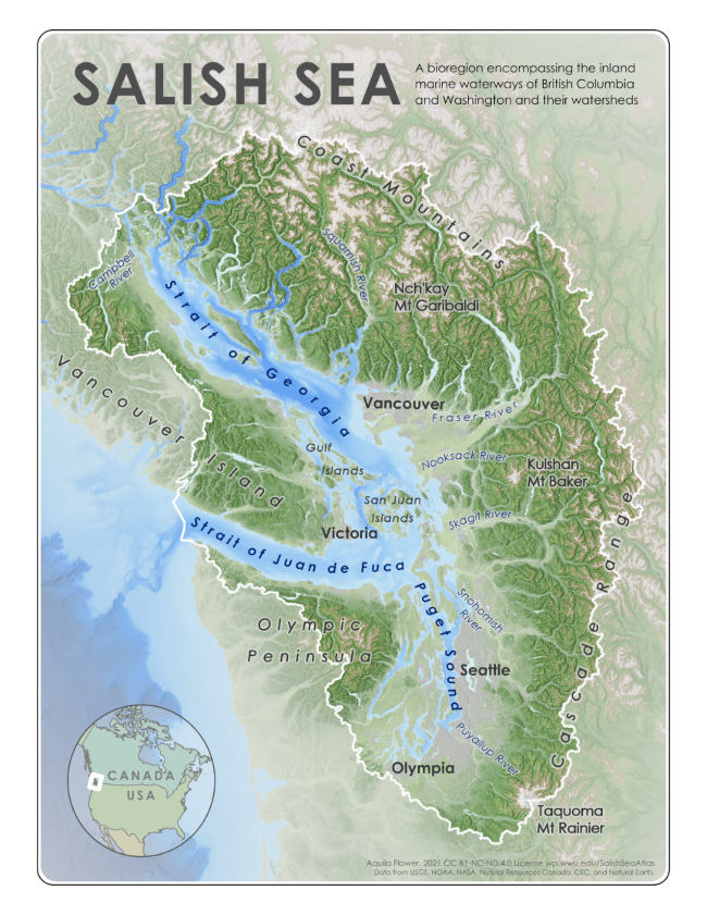 Reference map for the Salish Sea bioregion